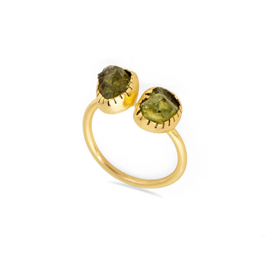 Peridot Twins Ring